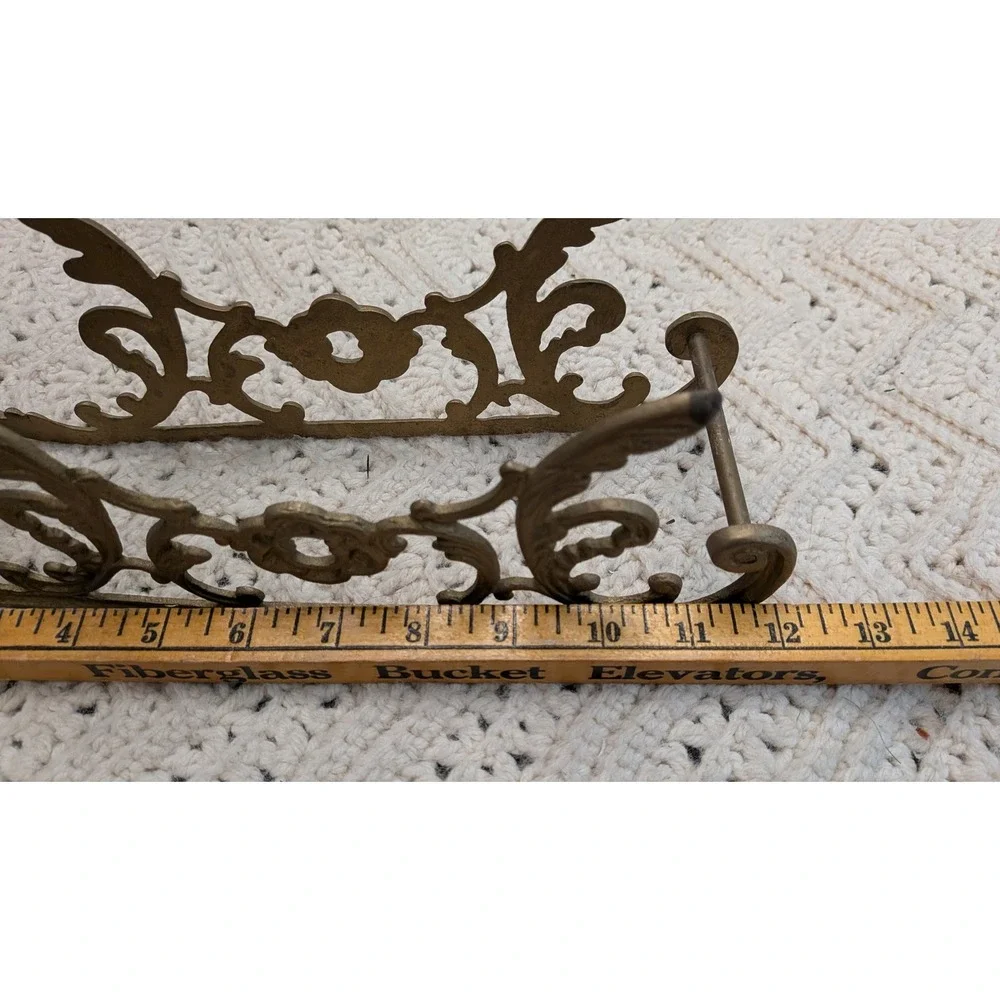 Vintage Brass Art Nouveau Wine Bottle Cradle Holder Lady Figure Floral Decor